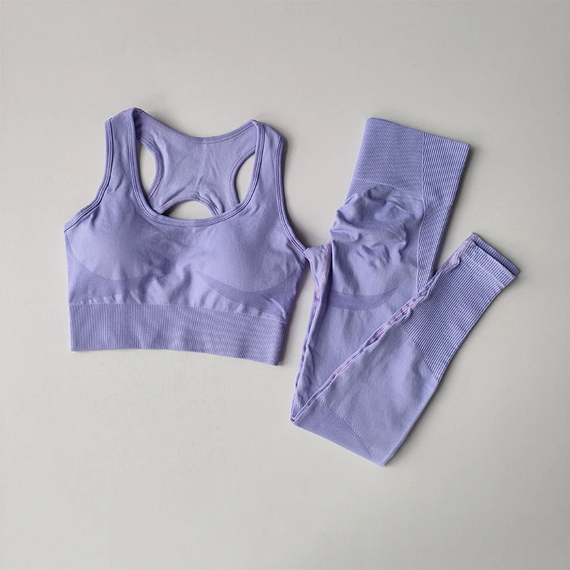 Crop Top Sports Bra Set