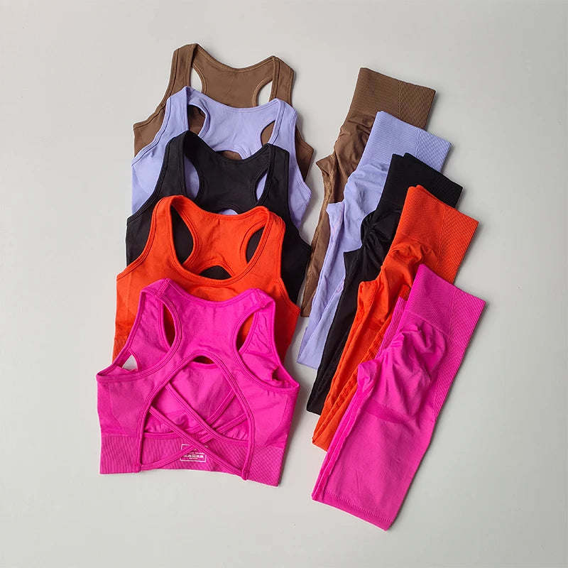 Crop Top Sports Bra Set